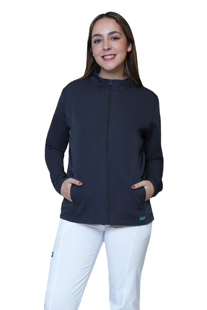 KIT Estudiantes - Chamarra Fit Jacket Extra Gruesa y Conjunto Quirúrgico con Pant Recto Doble Stretch Repelente a fluidos para Dama