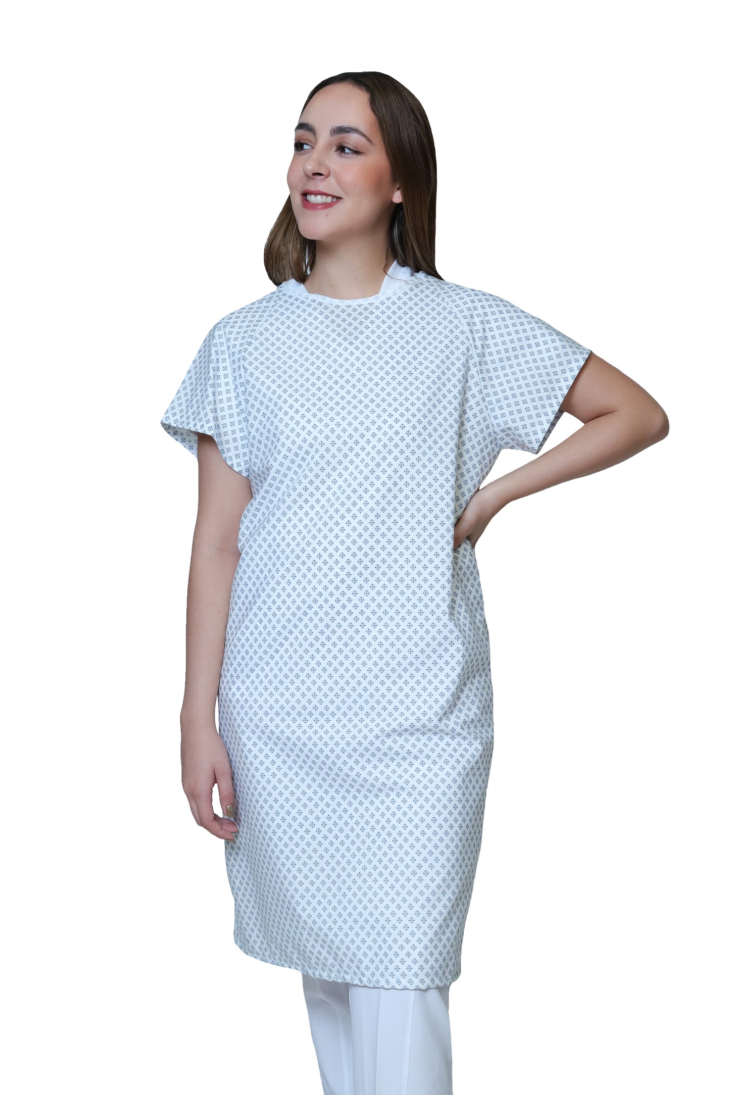 BATA PACIENTE  HA-15  CRUZADA  -  ANA ISABEL UNIFORMES