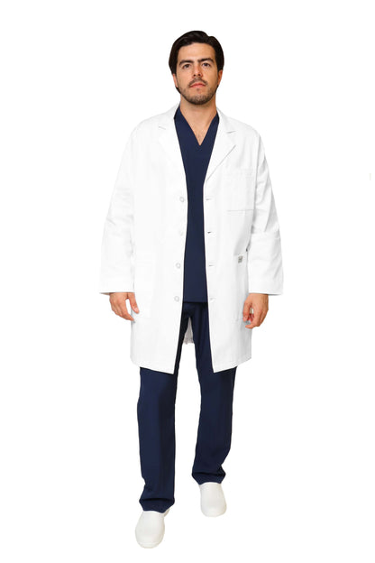 Bata Médica y de Laboratorio UNISEX con REPELENTE A FLUIDOS- TELA GABARDINA - HA-9599GR