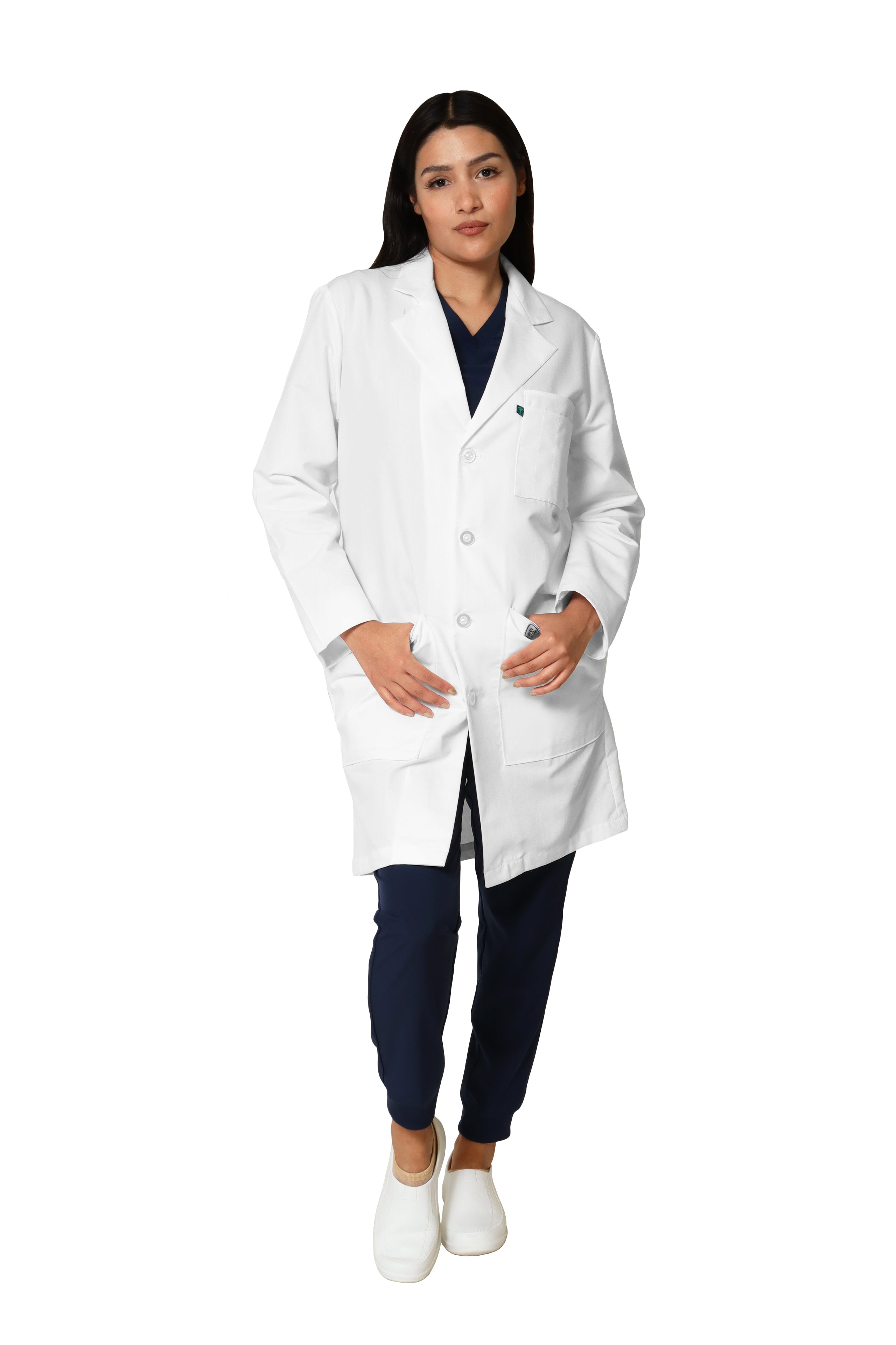 Bata Médica y de Laboratorio UNISEX con REPELENTE A FLUIDOS- TELA POPELINA- HA-9599R
