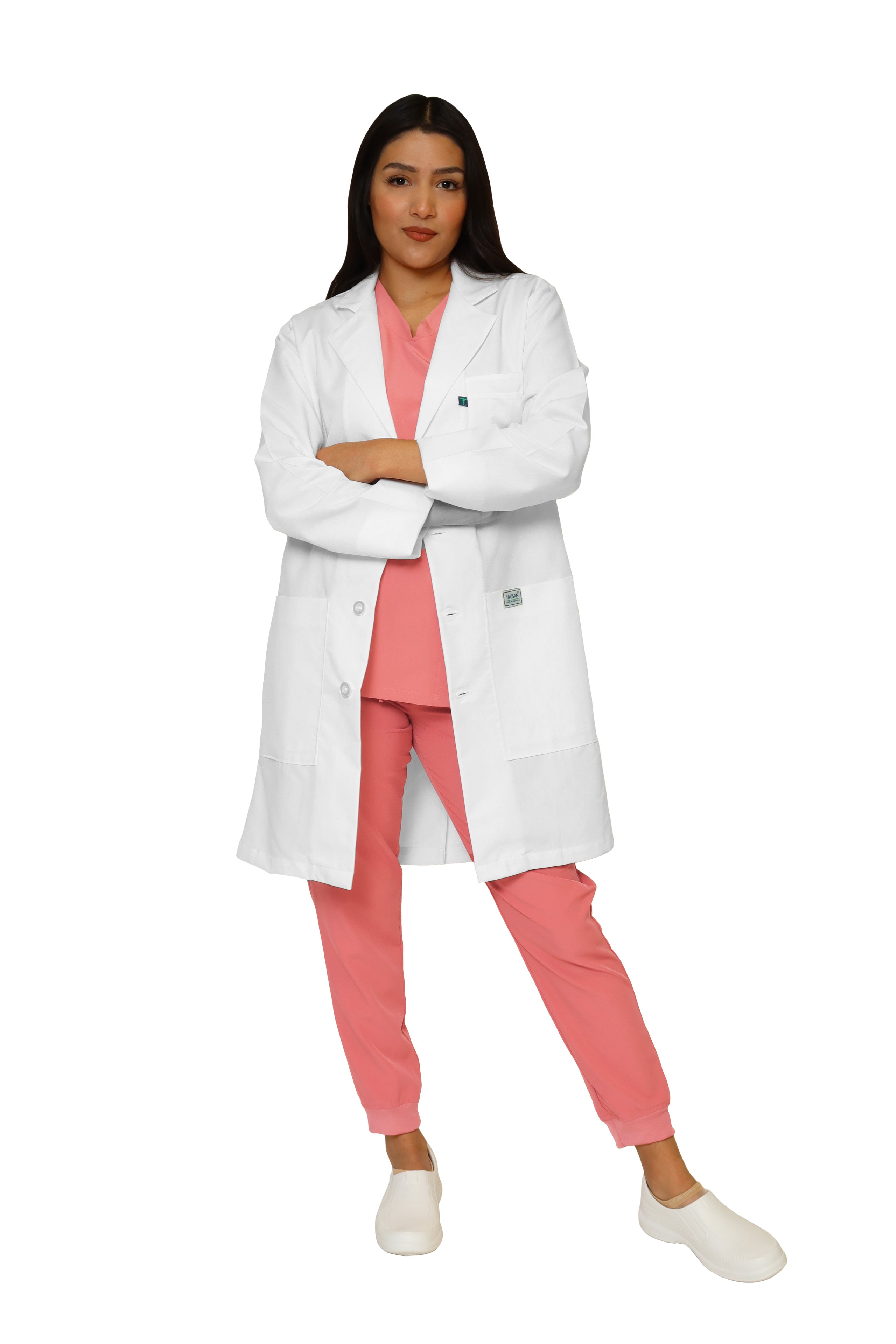 Bata Médica y de Laboratorio UNISEX con REPELENTE A FLUIDOS- TELA POPELINA- HA-9599R