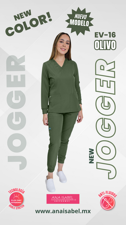 CONJUNTO EV-16 TATITA MANGA LARGA CON PANTALÓN JOGGER DAMA más COLORES