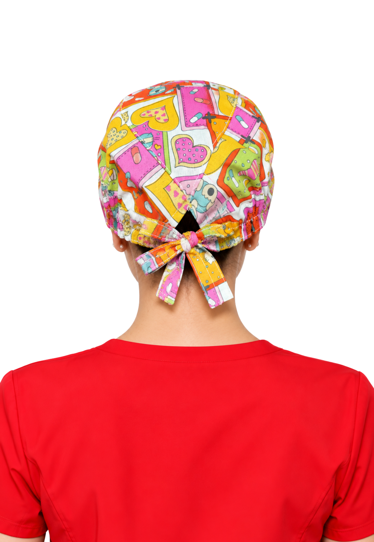 Gorro Quirúrgico Lavable TELA DOBLE STRETCH REPELENTE - UNITALLA y UNISEX COLOR ESTAMPADO GATITOS - JP-19