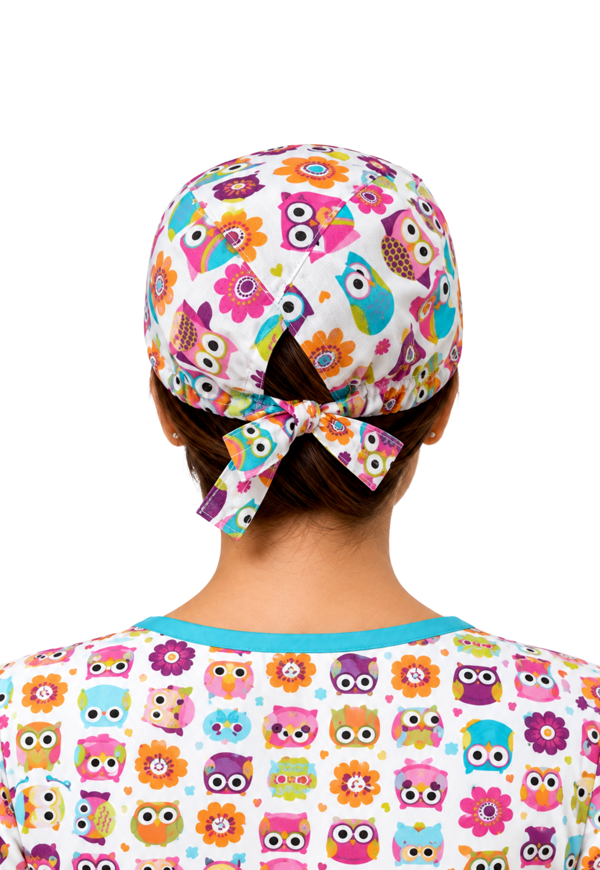 Gorro Quirúrgico Lavable TELA DOBLE STRETCH REPELENTE - UNITALLA y UNISEX COLOR ESTAMPADO TECOLOTES - JP-19