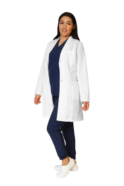 Bata Médica de Laboratorio para Dama KA-34R-ROMBO LARGA- REPELENTE A FLUIDOS- Karen Medical Fashion