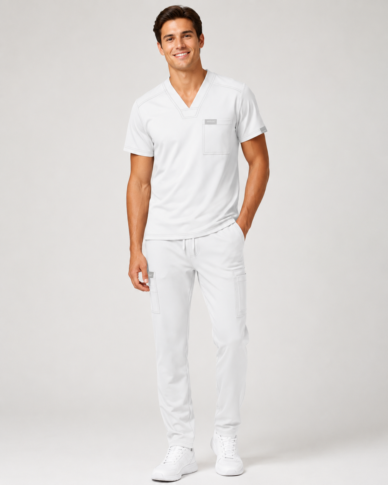 CONJUNTO LGC-02 HOMBRE - TELA TIPO LICRA - ETIQUETA GRIS CABALLERO