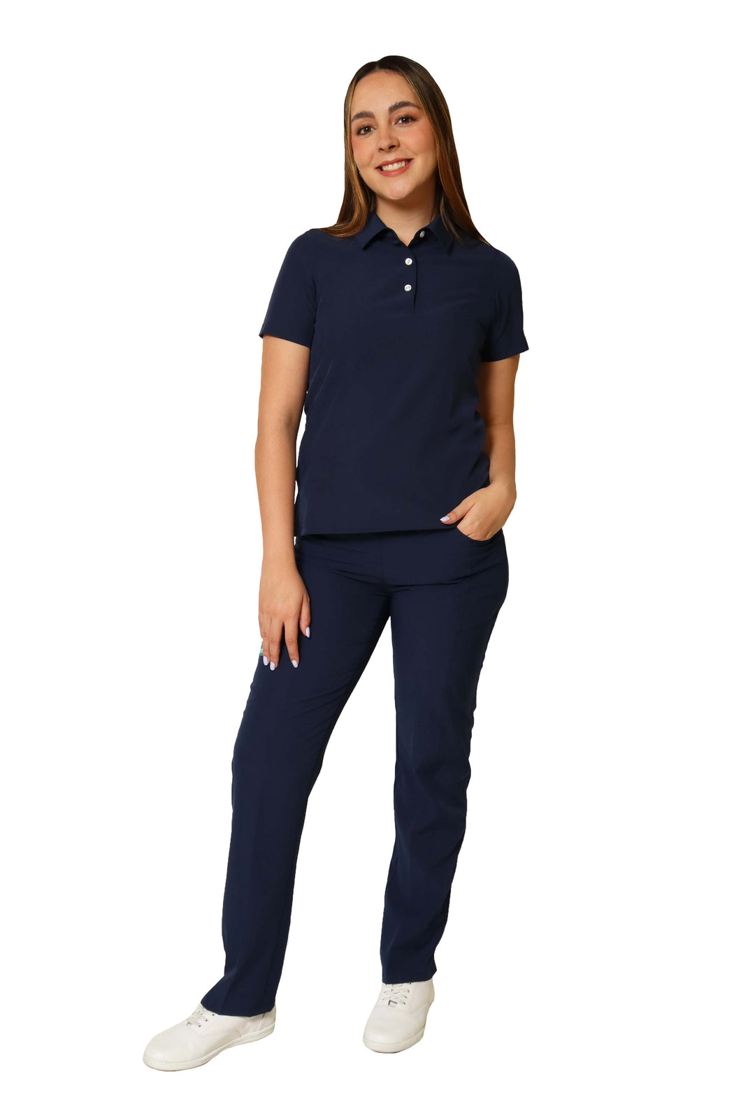 CONJUNTO PD-01 DAMA PLAYERA TIPO POLO- STRETCH REPELENTE