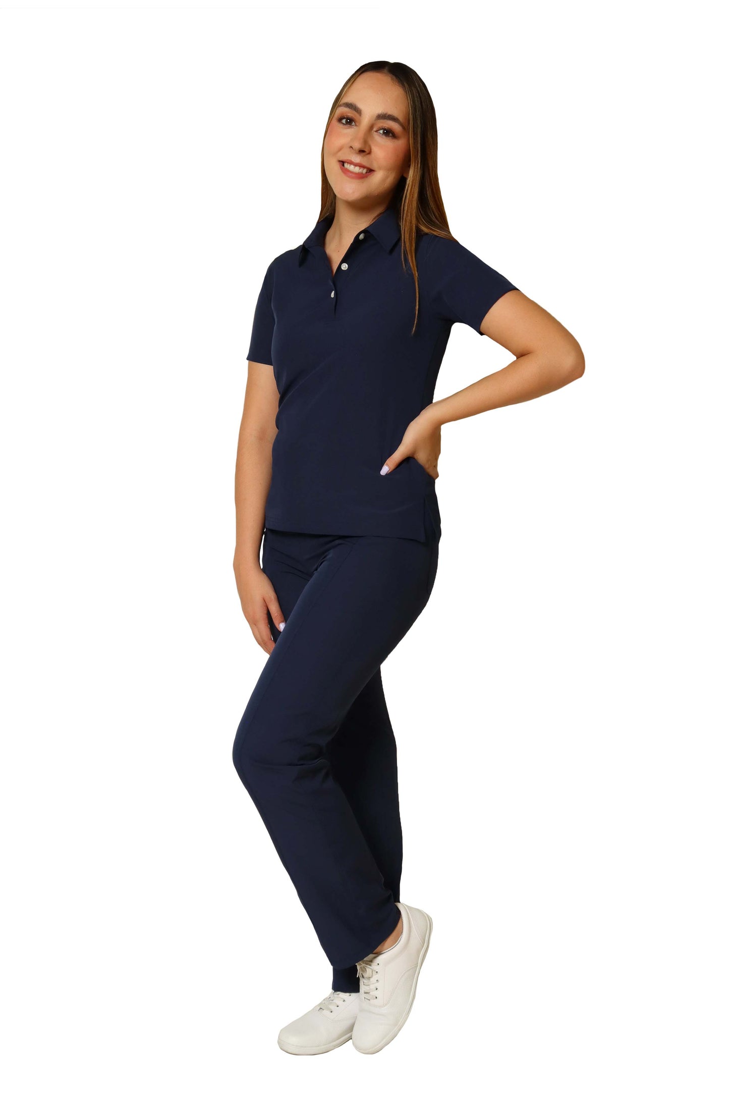 CONJUNTO PD-01 DAMA PLAYERA TIPO POLO- STRETCH REPELENTE