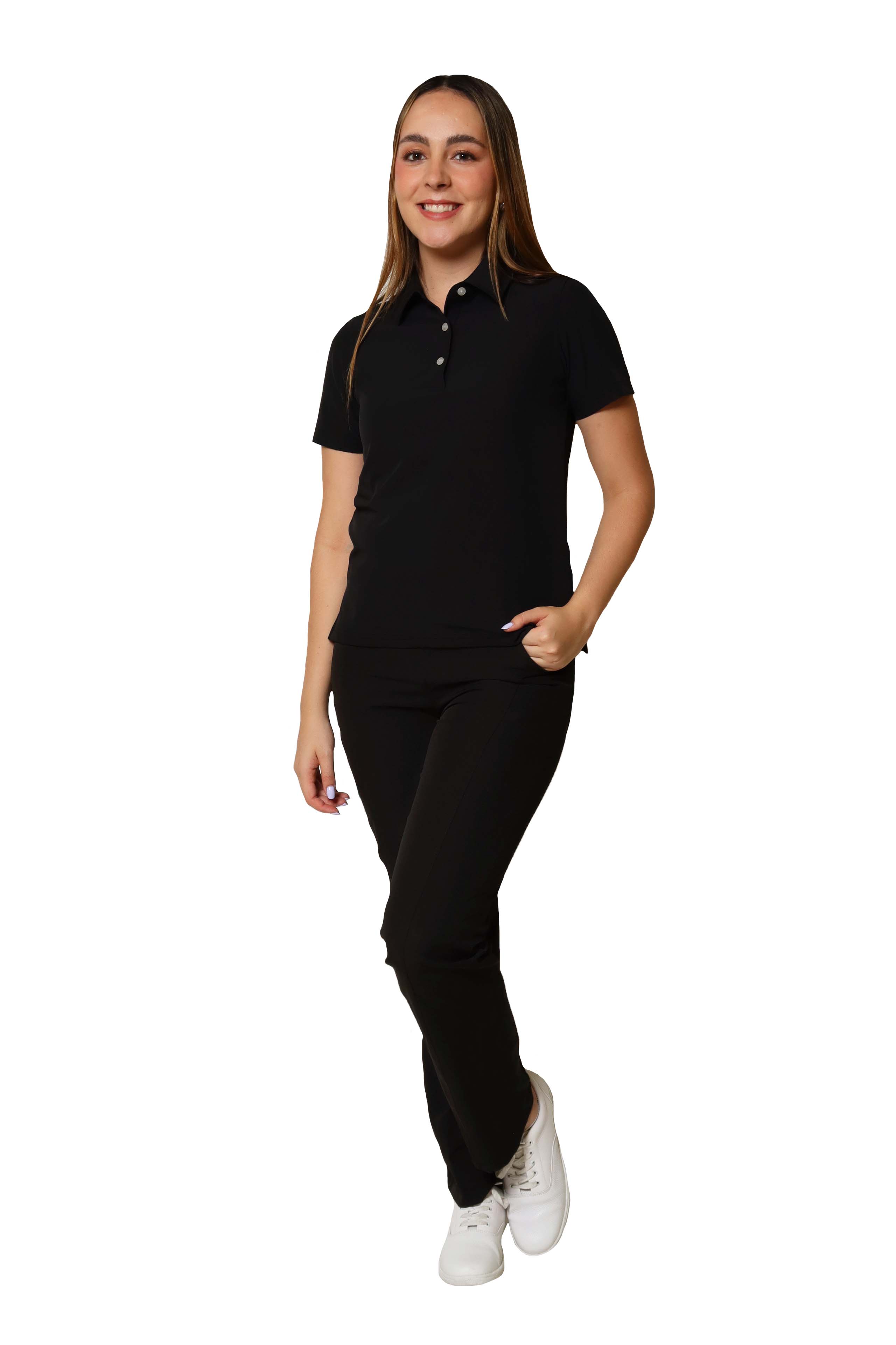 CONJUNTO PD-01 DAMA PLAYERA TIPO POLO- STRETCH REPELENTE