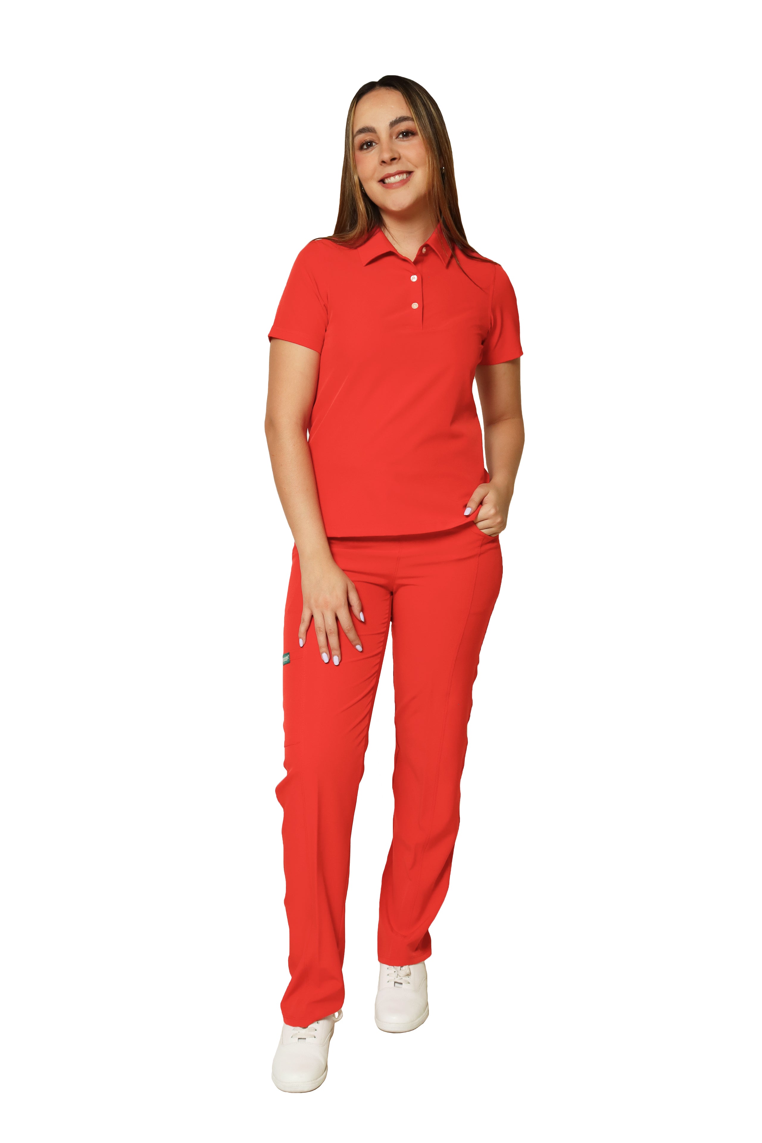 CONJUNTO PD-01 DAMA PLAYERA TIPO POLO- STRETCH REPELENTE