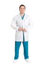 Cargar imagen en el visor de la galería, Bata Médica de Laboratorio para Caballero HA-32R CON TECNOLOGÍA REPELENCIA -Profesional-HASSAN Uniformes
