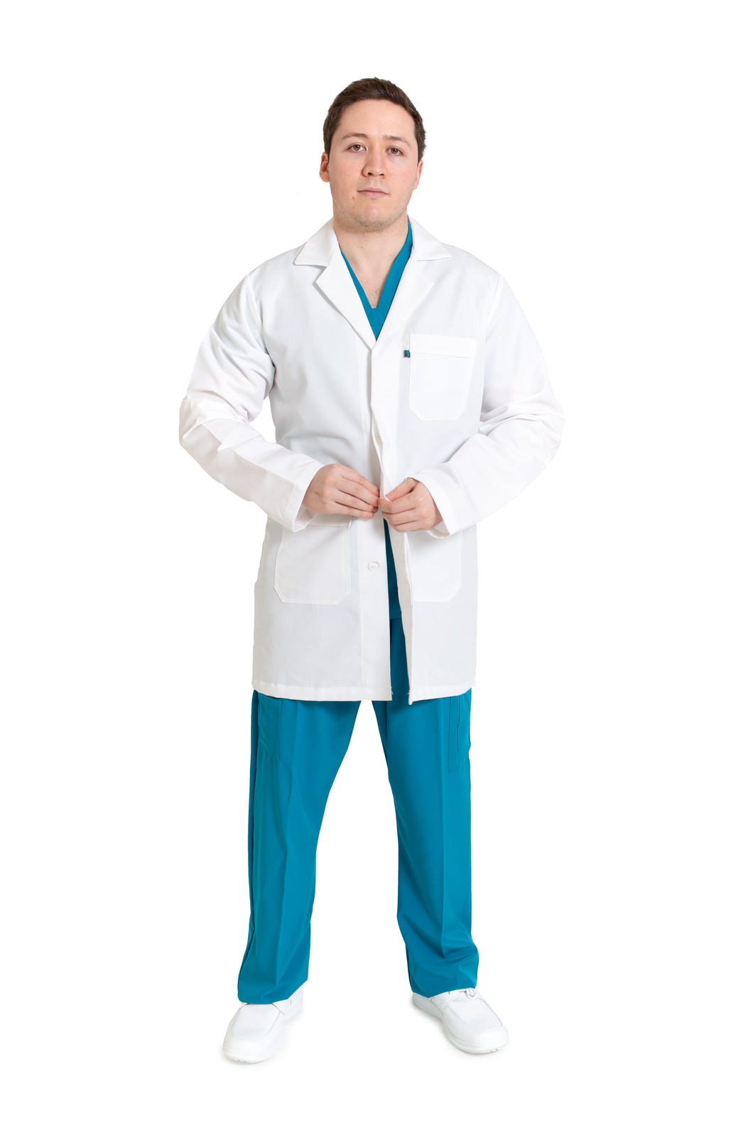 Bata Médica de Laboratorio para Caballero HA-32R CON TECNOLOGÍA REPELENCIA -Profesional-HASSAN Uniformes