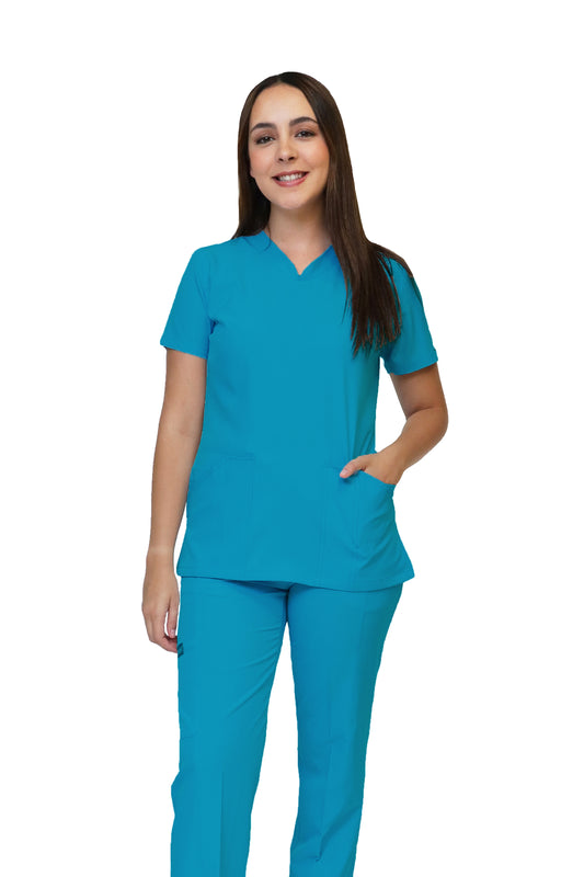 Conjunto SET Filipina y Pantalón EV-24 KITTY REPELENTE A FLUIDOS-Color VERDE Dama-Ana Isabel Uniformes