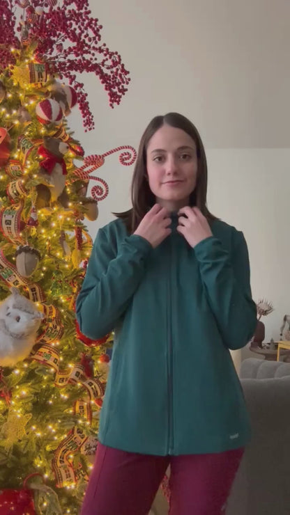 CHAMARRA FIT JACKET EXTRA GRUESA- DOBLE STRETCH CON CIERRE con REPELENTE A FLUIDOS para Dama - EV-58