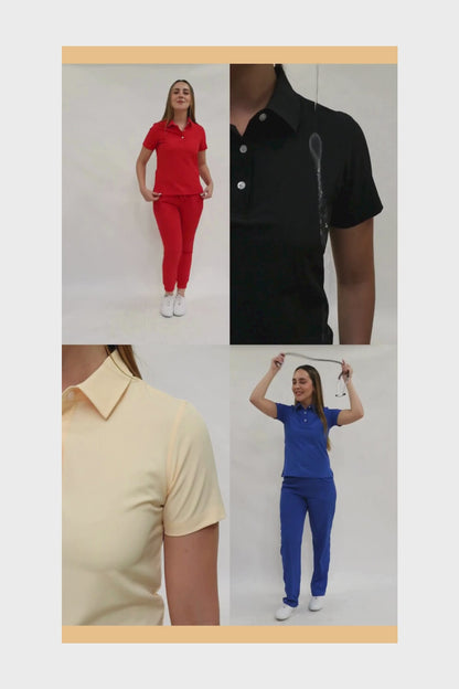 CONJUNTO PD-01 DAMA PLAYERA TIPO POLO- STRETCH REPELENTE