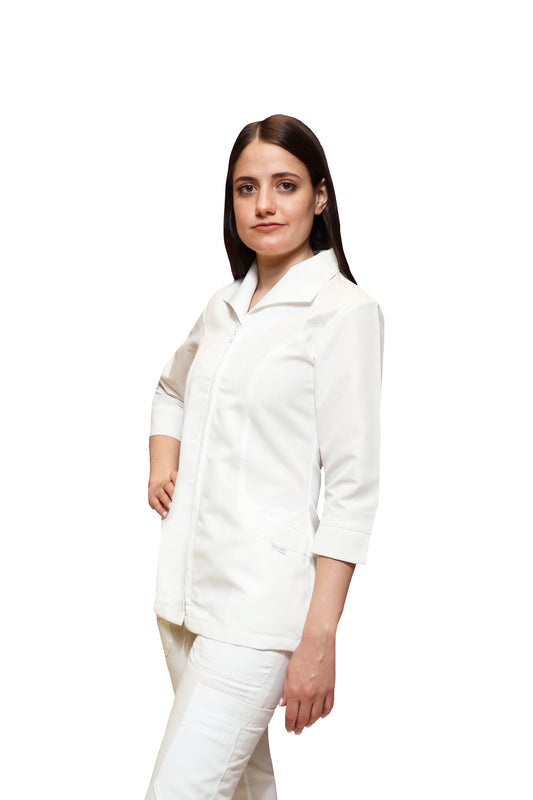 Filipina Top AI-110 ANGIE -Color BLANCO Dama-KAREN MEDICAL FASHION