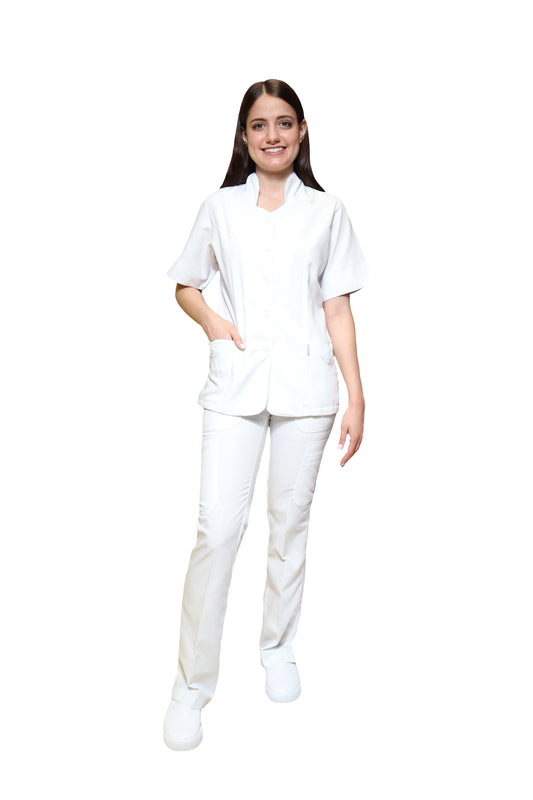 Conjunto SET TERGAL AI-120 -Color BLANCO Dama-Ana Isabel Uniformes