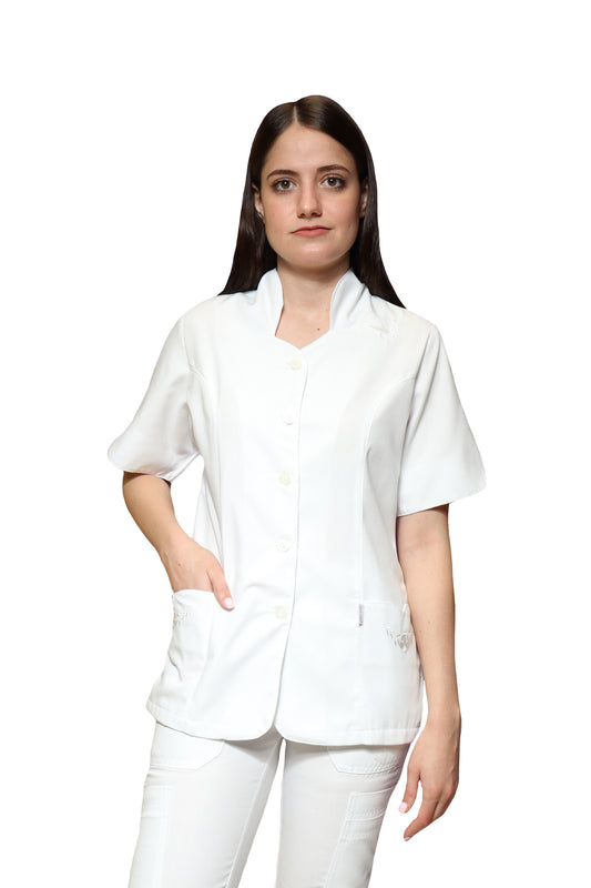 Conjunto SET TERGAL AI-120 -Color BLANCO Dama-Ana Isabel Uniformes
