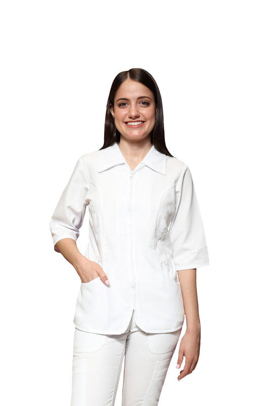Conjunto SET TERGAL AI-123 -Color BLANCO Dama-Ana Isabel Uniformes