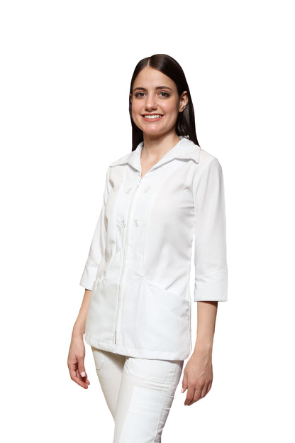 Filipina Top  AI-124- MARGARITAS DAMA - Color BLANCO