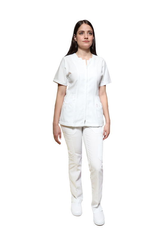 Conjunto SET TERGAL AI-125 -Color BLANCO Dama-Ana Isabel Uniformes
