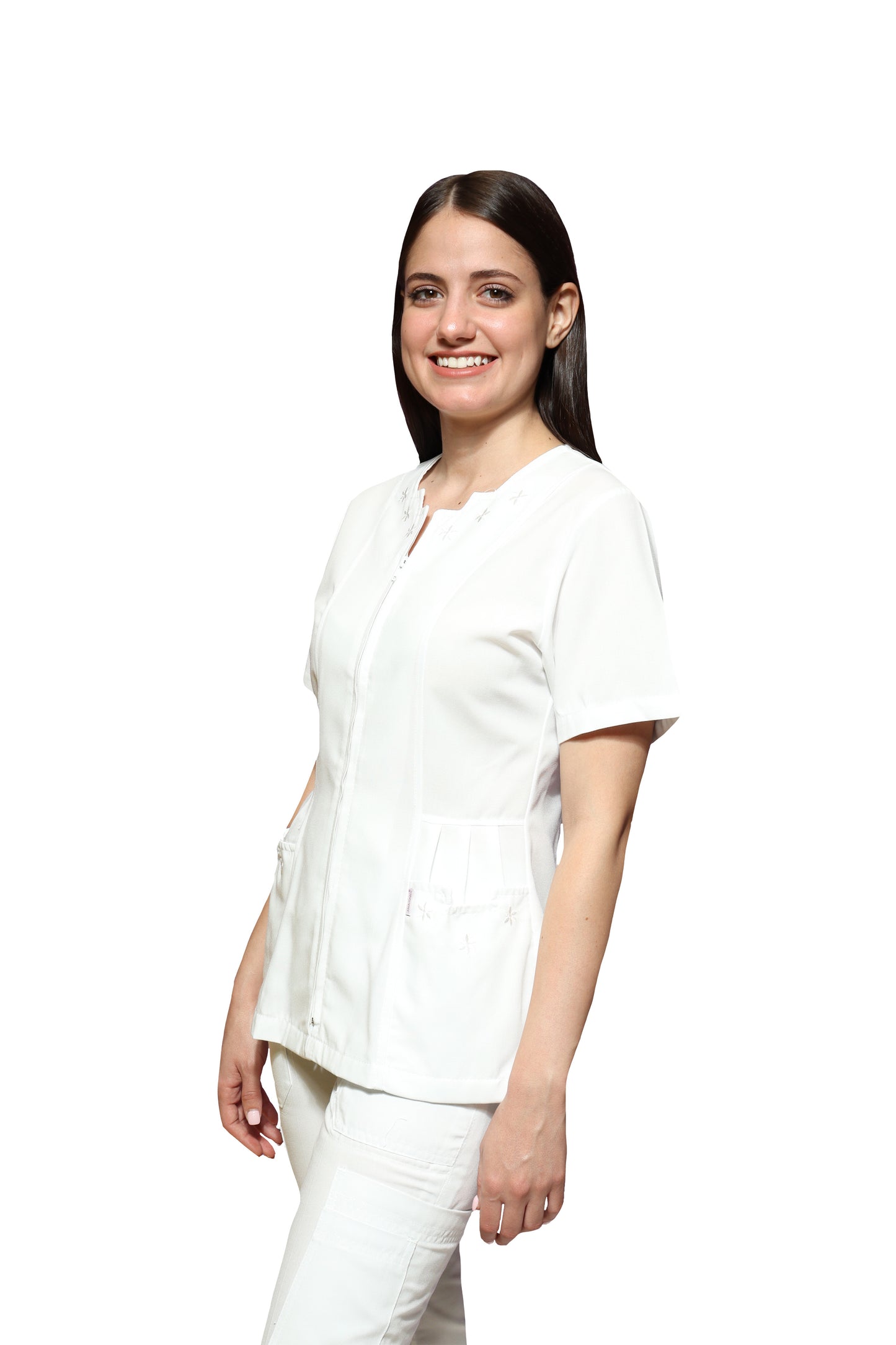 Filipina Top  AI-125- TABLEADO DAMA - Color BLANCO
