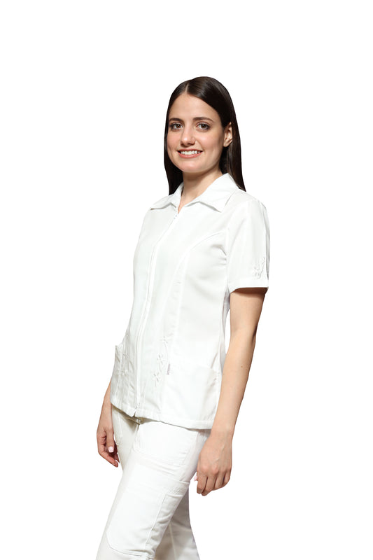 Filipina Top  AI-147 - RAMITOS DAMA - Color BLANCO
