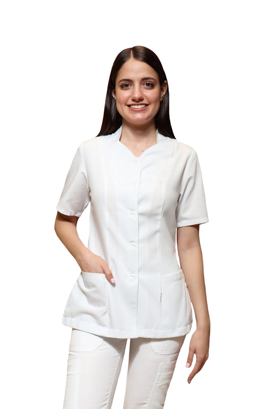 Conjunto SET TERGAL AI-149 -Color BLANCO Dama-Ana Isabel Uniformes