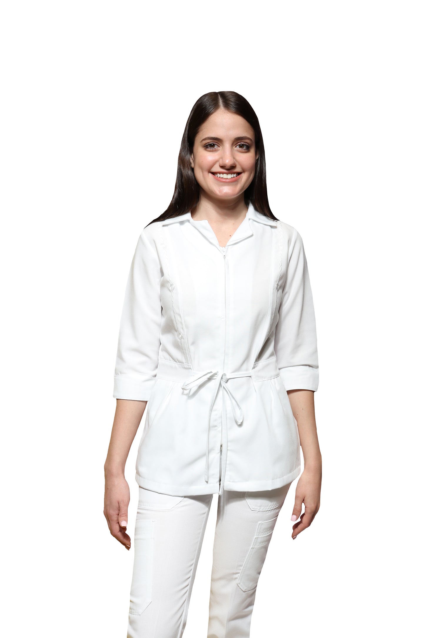 Conjunto SET TERGAL AI-152  -Color BLANCO Dama-Ana Isabel Uniformes