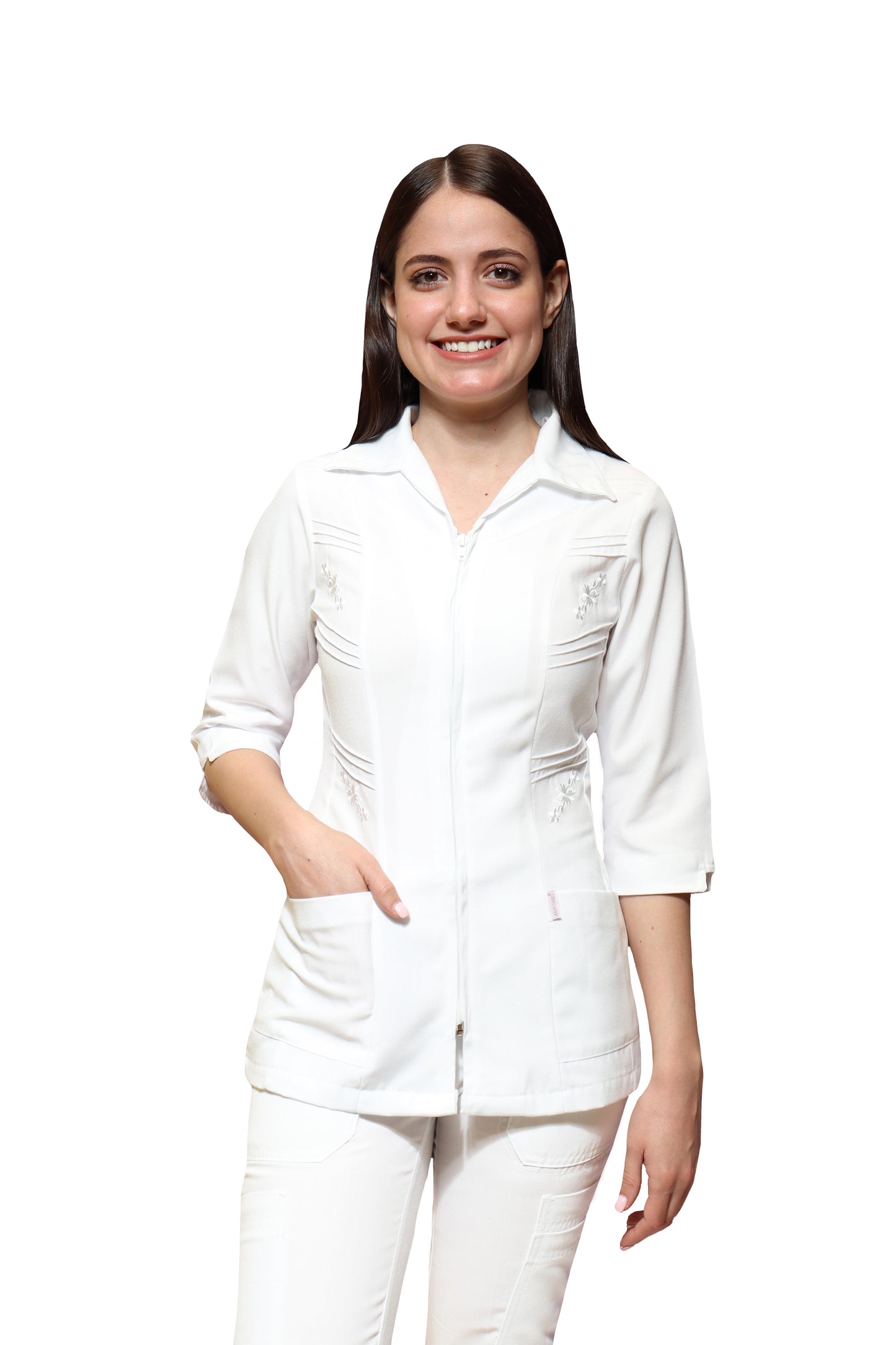 Conjunto SET TERGAL AI-155 -Color BLANCO Dama-Ana Isabel Uniformes