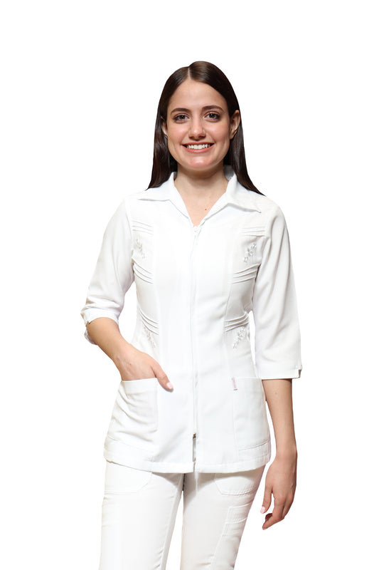 Conjunto SET TERGAL AI-155 -Color BLANCO Dama-Ana Isabel Uniformes