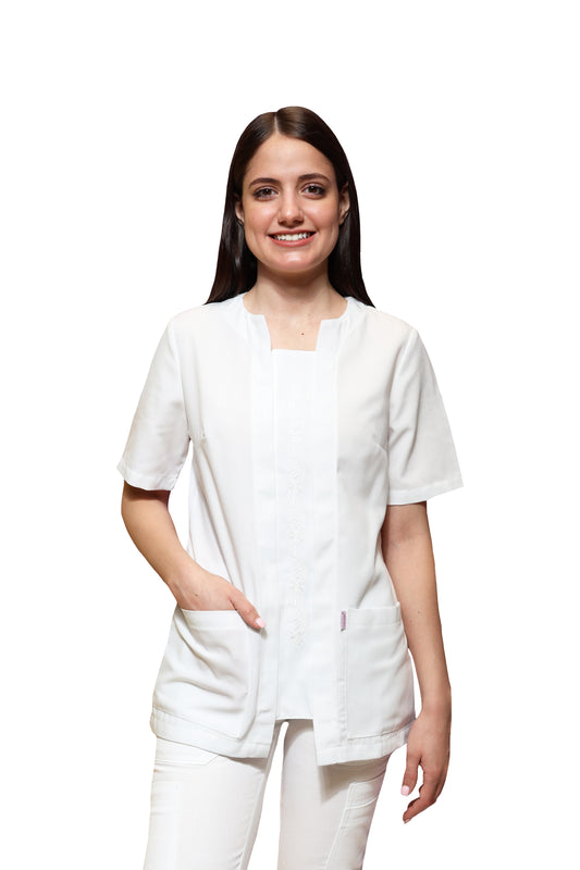 Conjunto SET TERGAL AI-160 -Color BLANCO Dama-Ana Isabel Uniformes