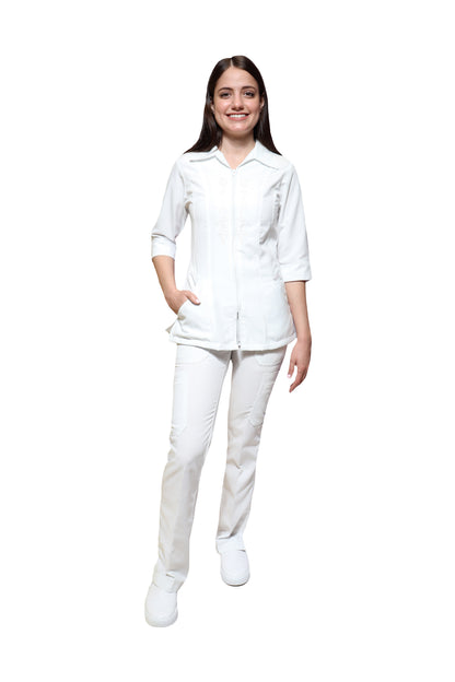 Conjunto SET TERGAL AI-161 -Color BLANCO Dama-Ana Isabel Uniformes