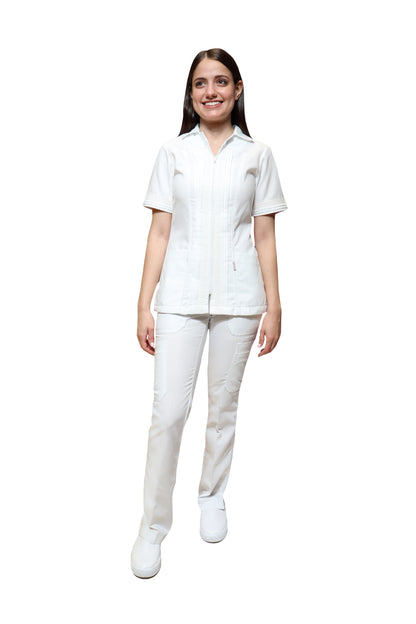 Conjunto SET TERGAL AI-162 -Color BLANCO Dama-Ana Isabel Uniformes