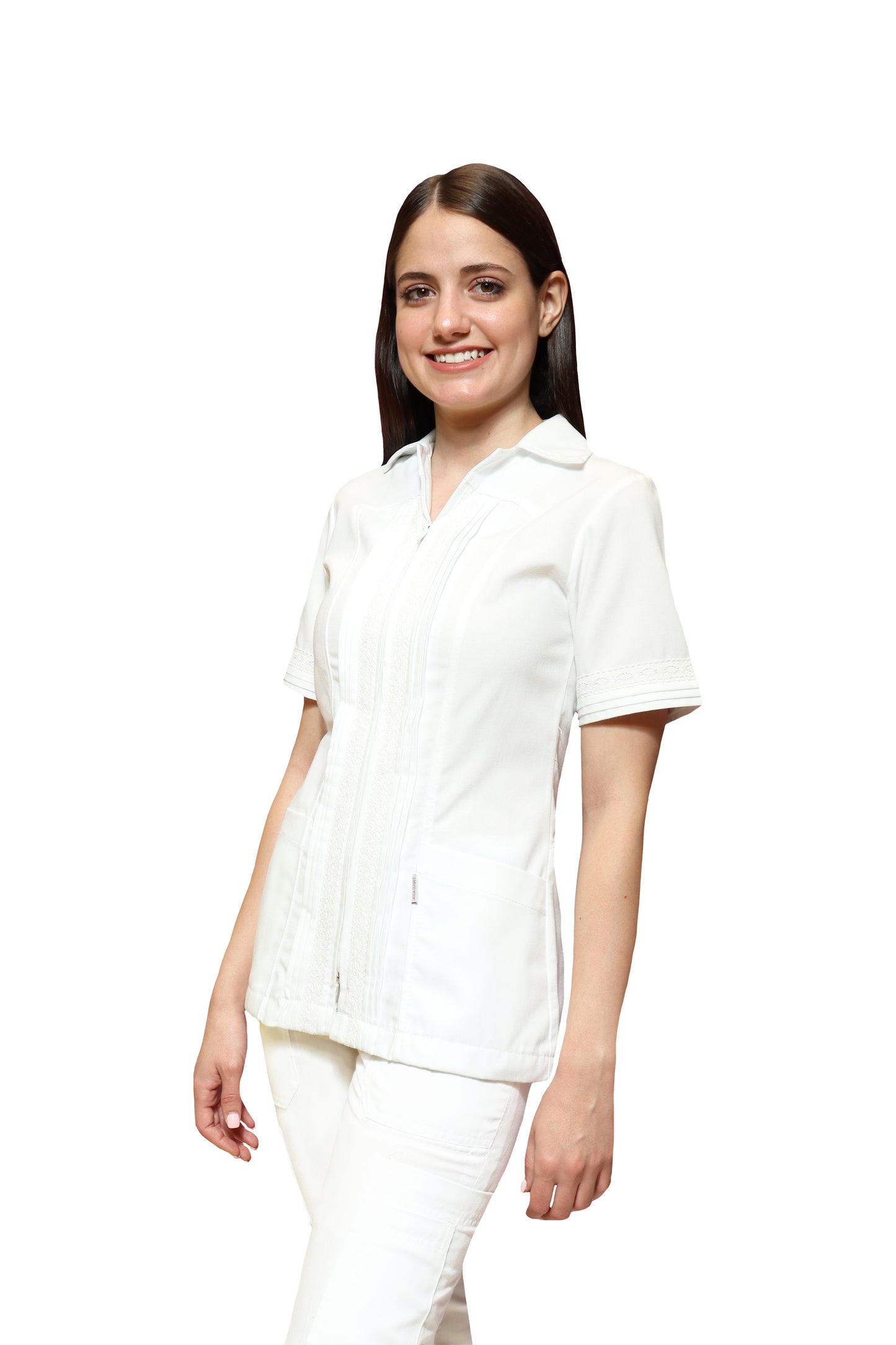 Filipina Top  AI-162 - ENCAJE  DAMA - Color BLANCO