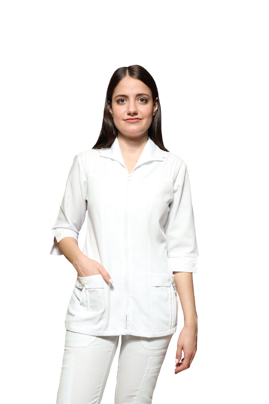 Conjunto SET TERGAL AI-163 -Color BLANCO Dama-Ana Isabel Uniformes