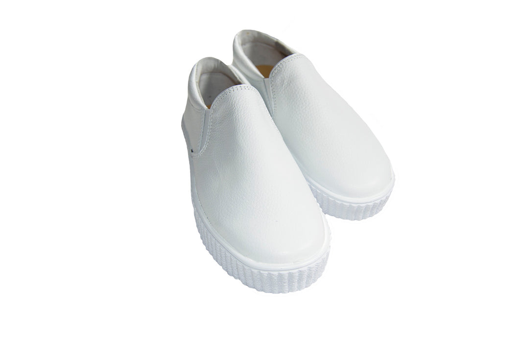 Calzado AI-230-Zapato de Dama tipo Mocazin con SUELA DE BAMBU-Color Blanco-Ana Isabel Uniformes