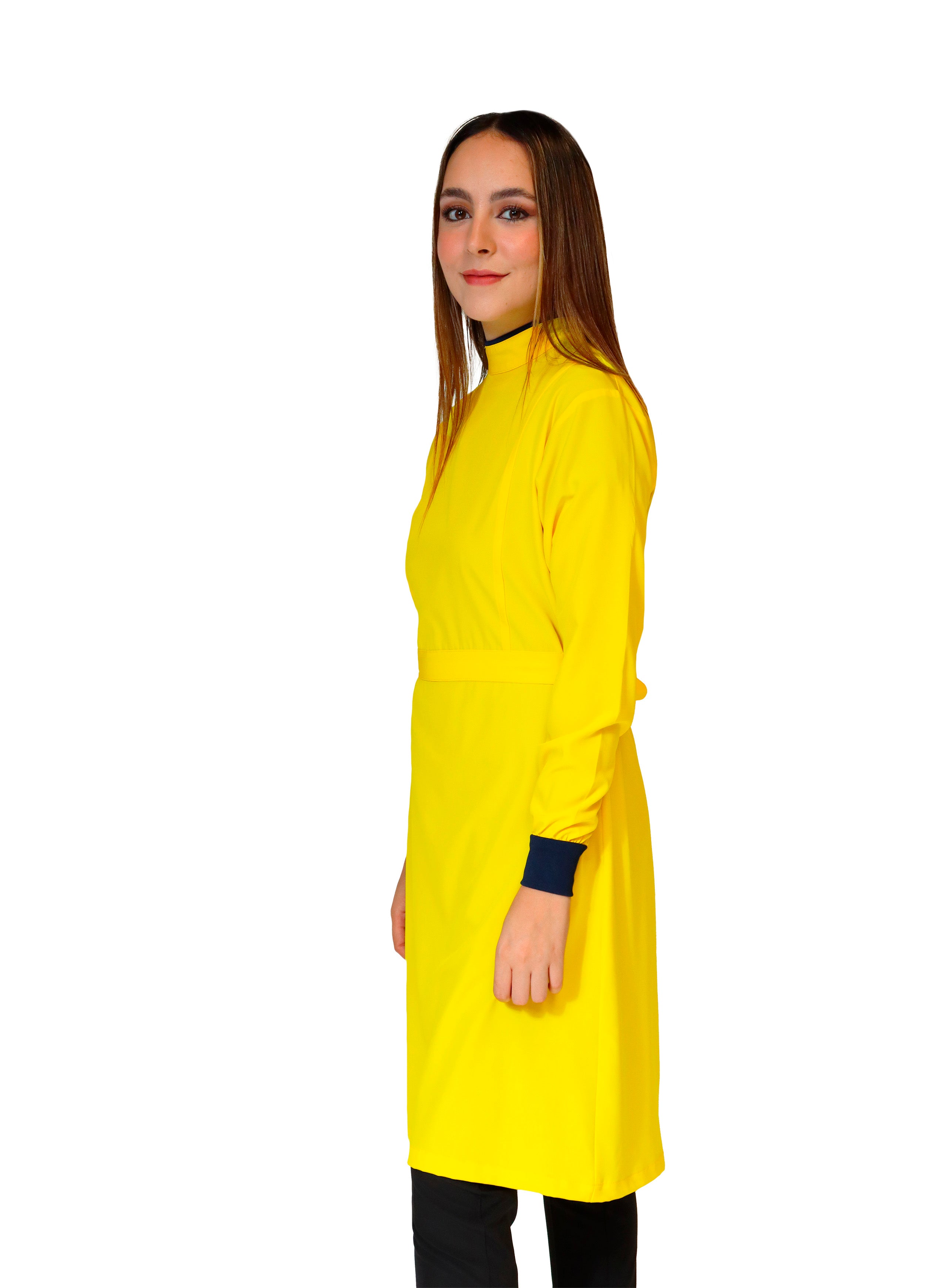 Bata Médica Quirúrgica COAT LINE de DAMA - DOBLE STRETCH con REPELENTE A FLUIDOS para Dama - EV-26-COATLINE DAMA