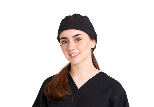 Pack de 6 Gorros Quirúrgicos Lavables UNITALLA y UNISEX COLOR NEGRO JP-19