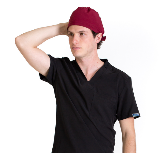 Pack de 6 Gorros Quirúrgicos Lavables UNITALLA y UNISEX COLOR VINO JP-19