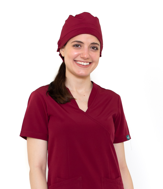 Pack de 6 Gorros Quirúrgicos Lavables UNITALLA y UNISEX COLOR VINO JP-19