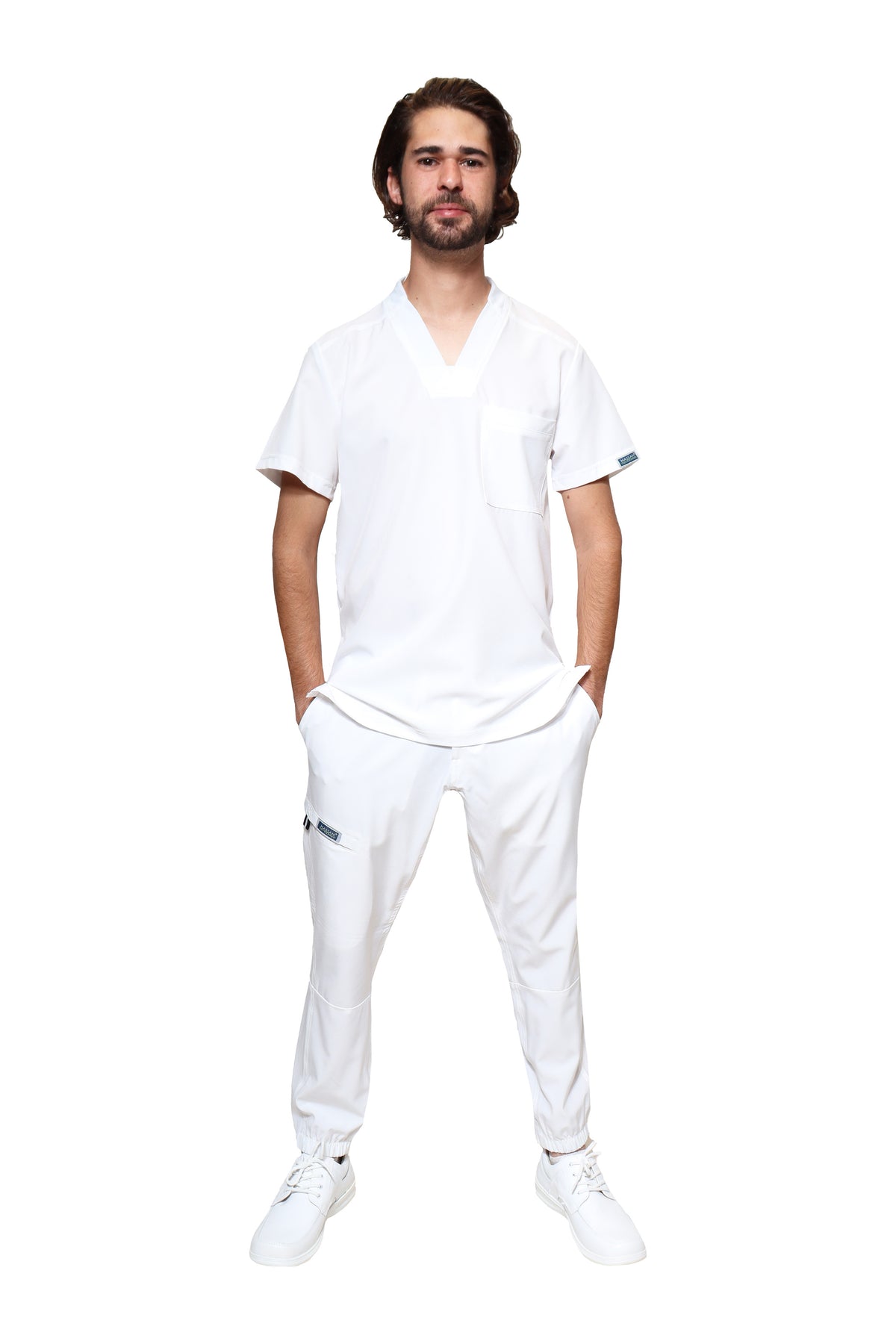 KIT Estudiantes - Bata Doble Stretch Repelente a Fluidos y Conjunto Quirúrgico Repelente con PANT JOGGER
