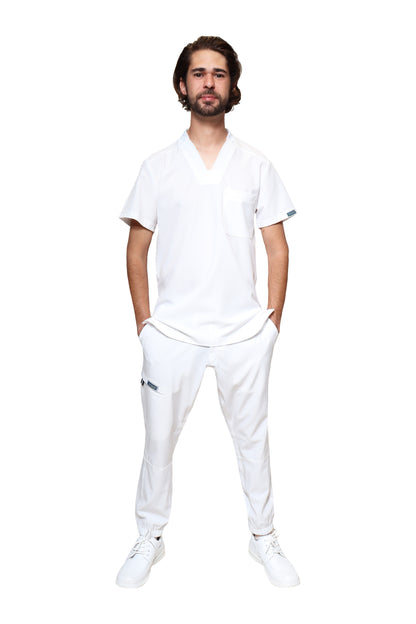 KIT Estudiantes - Bata Doble Stretch Repelente a Fluidos y Conjunto Quirúrgico Repelente con PANT JOGGER