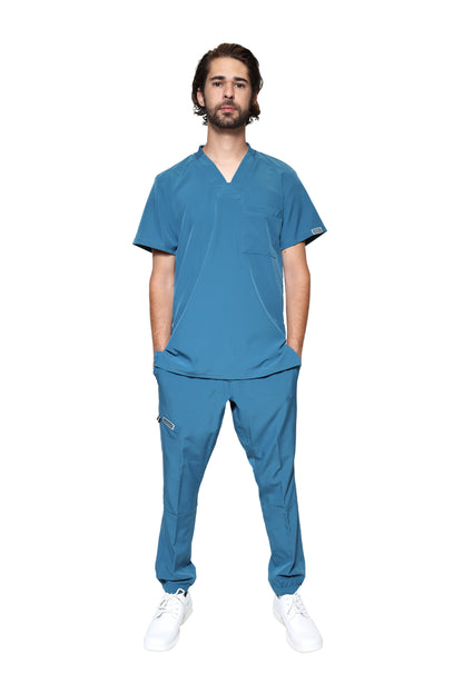 KIT Estudiantes - Bata Doble Stretch Repelente a Fluidos y Conjunto Quirúrgico Repelente con PANT JOGGER