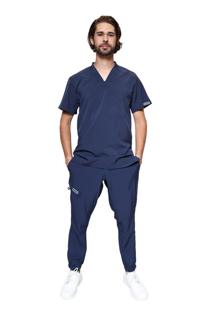 KIT Estudiantes - Bata Doble Stretch Repelente a Fluidos y Conjunto Quirúrgico Repelente con PANT JOGGER