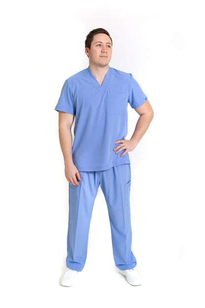 KIT Estudiantes - Bata Doble Stretch Repelente a Fluidos y Conjunto Quirúrgico Repelente con Pant Recto