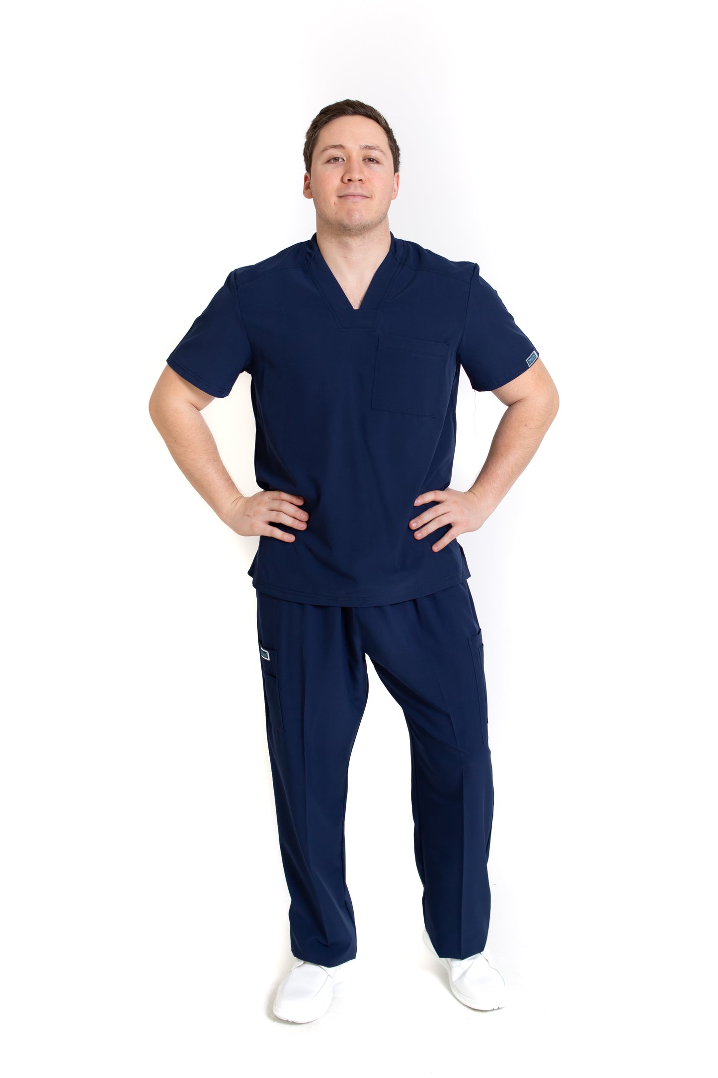 Conjunto SET Filipina y Pantalón EA-02 REPELENTE A FLUIDOS-Color MARINO HOMBRE-HASSAN Uniformes