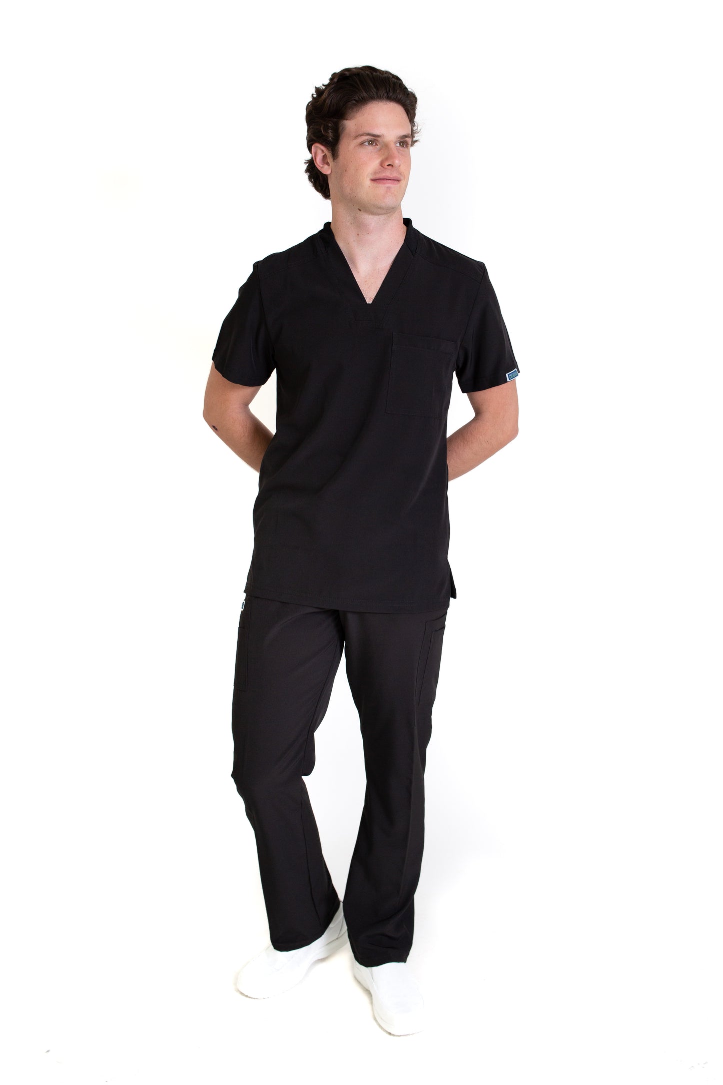 Conjunto SET Filipina y Pantalón EA-02 REPELENTE A FLUIDOS-Color NEGRO HOMBRE-HASSAN Uniformes