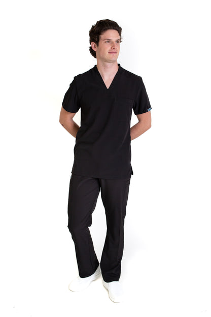 Conjunto SET Filipina y Pantalón EA-02 REPELENTE A FLUIDOS-Color NEGRO HOMBRE-HASSAN Uniformes