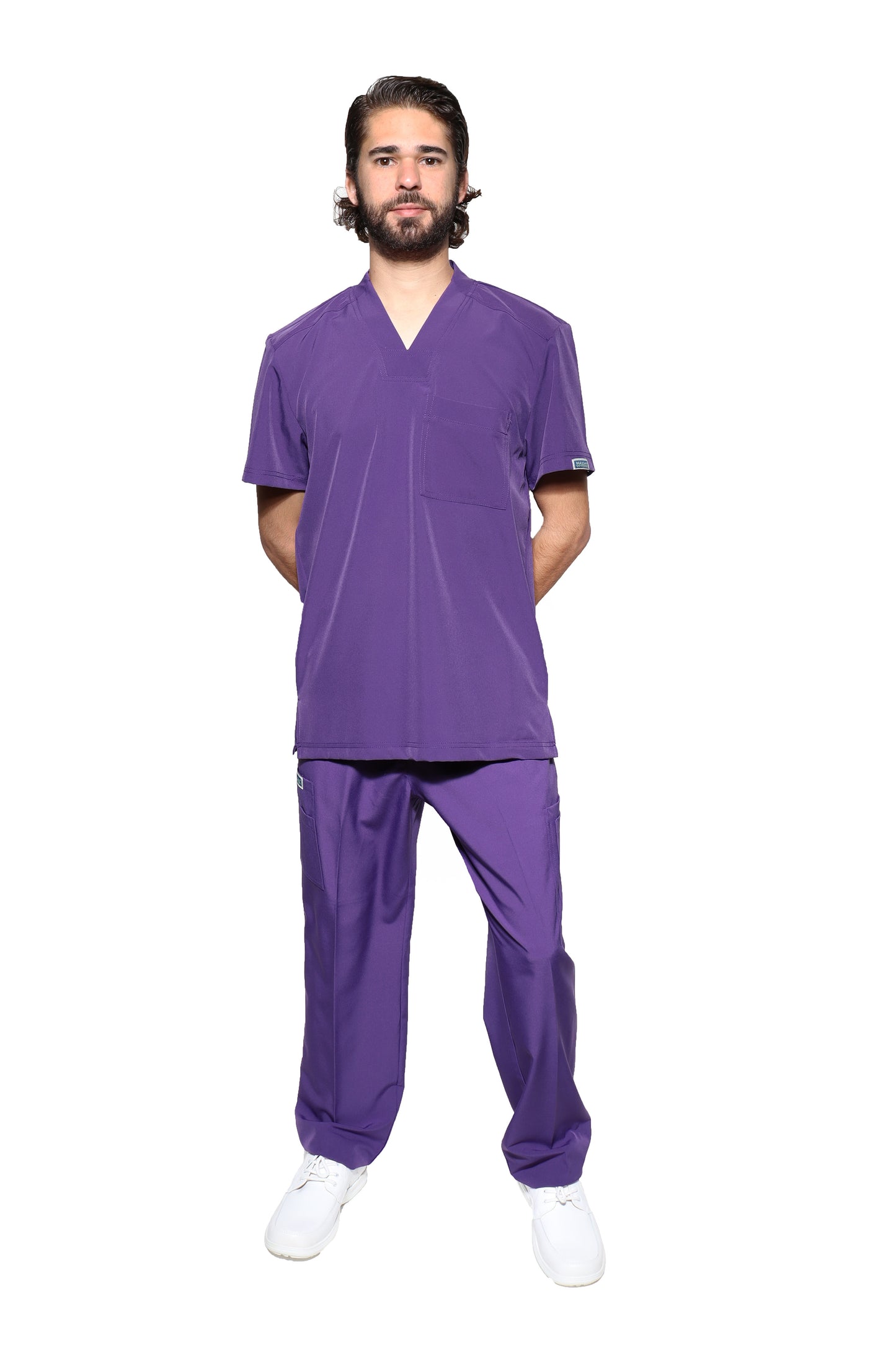 Conjunto SET Filipina y Pantalón EA-02 REPELENTE A FLUIDOS-Color UVA HOMBRE-HASSAN Uniformes